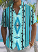 Alohadaddy® Casual Geometric Stripe Art Print Moisture Wicking Men's Short Sleeve Shirt Big & Tall