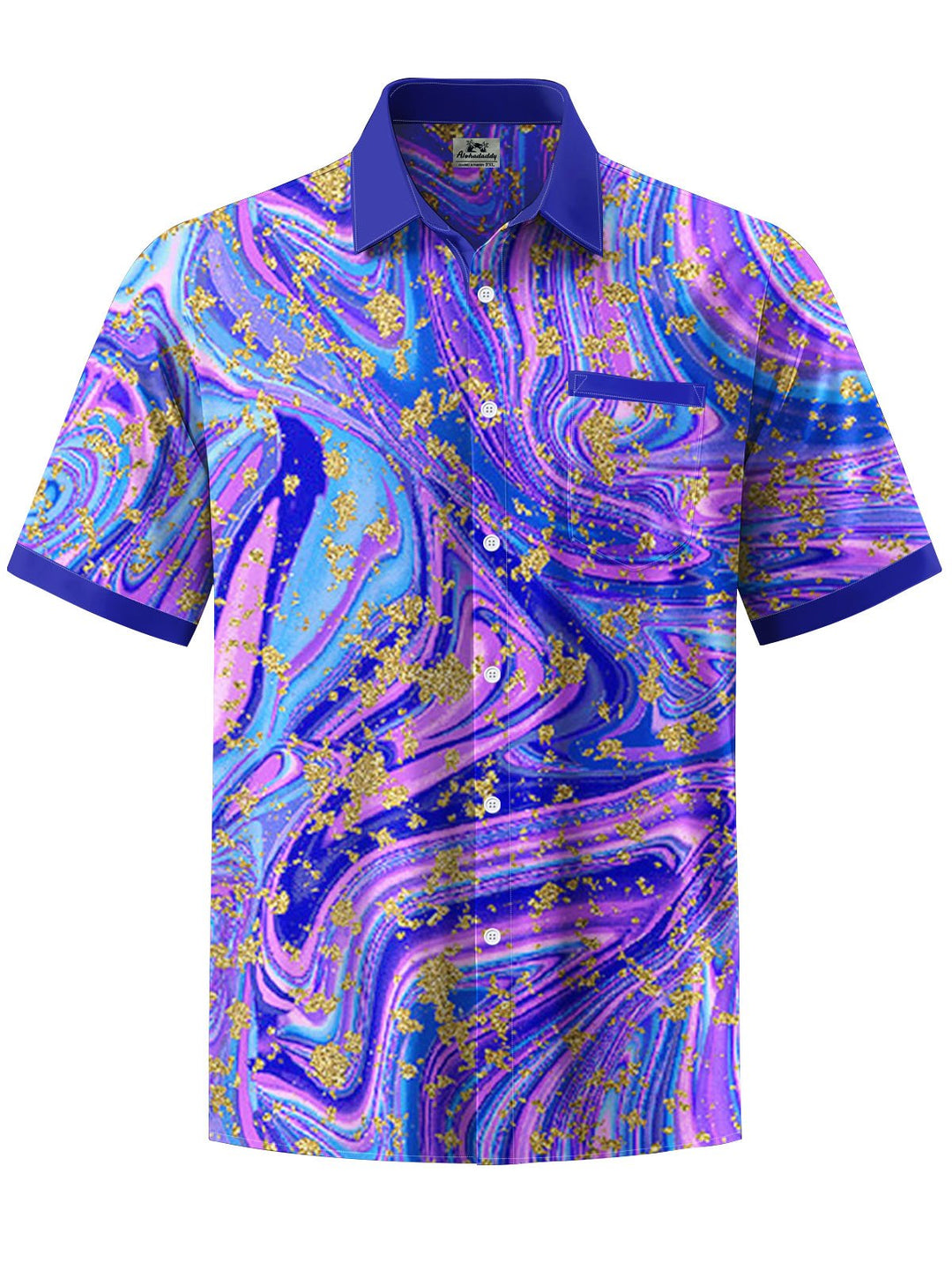 Alohadaddy® Casual Abstract Colorblock Art Print Moisture Wicking Mens Short Sleeve Shirt Big &amp; Tall