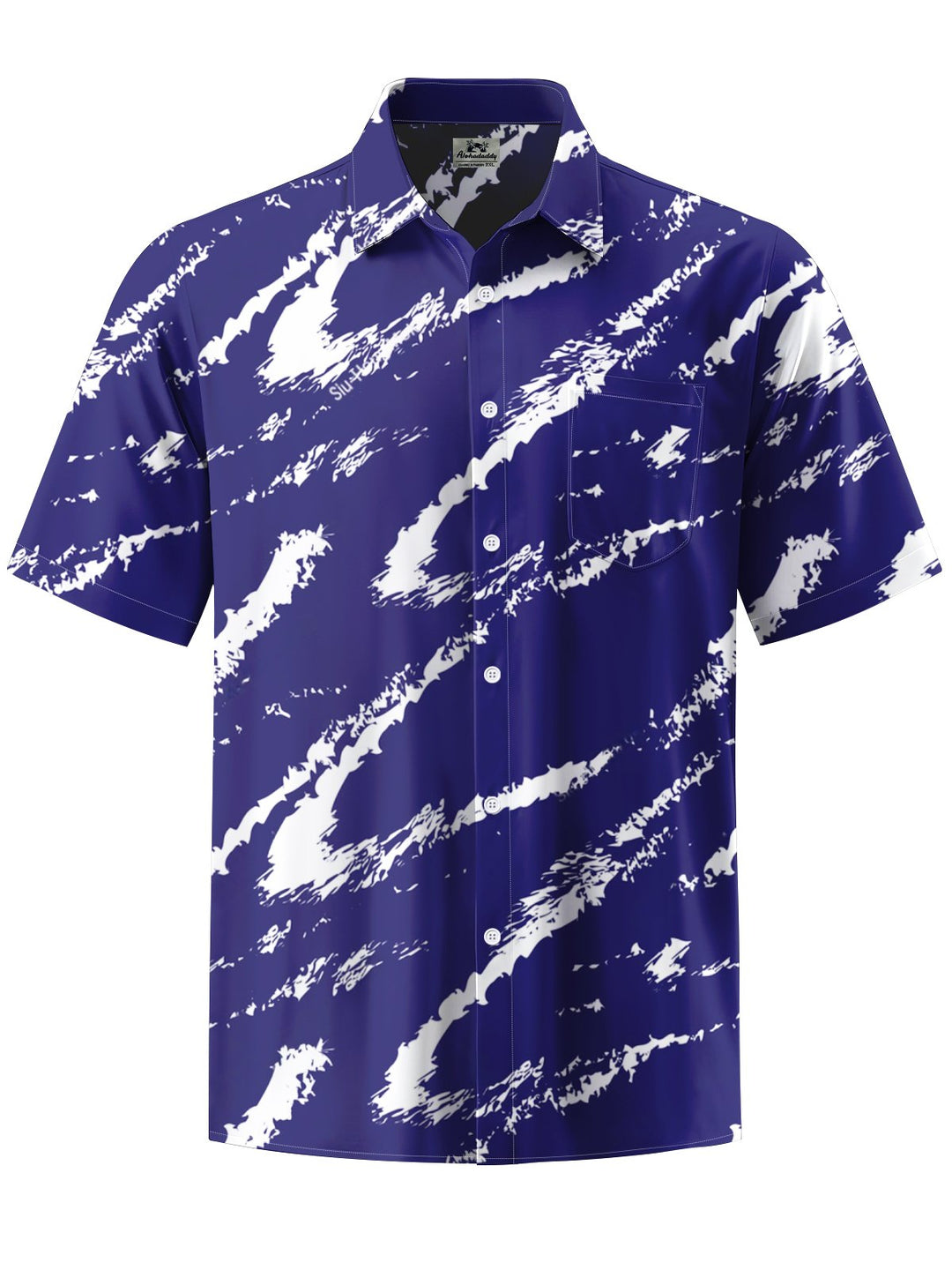 Alohadaddy® Casual Abstract Art Print Chest Pocket Men&