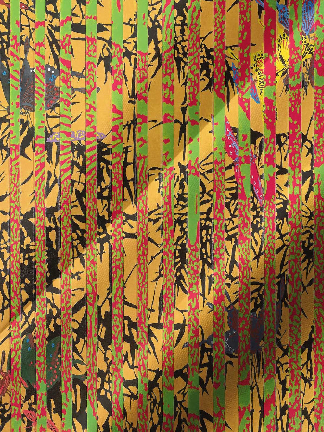 Alohadaddy® Vintage Stripe Bamboo Art Print Chest Pocket Men&