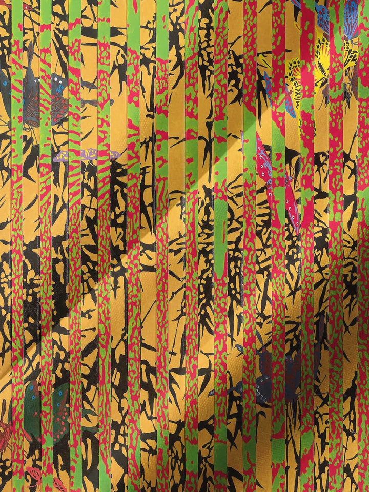 Alohadaddy® Vintage Stripe Bamboo Art Print Chest Pocket Men&