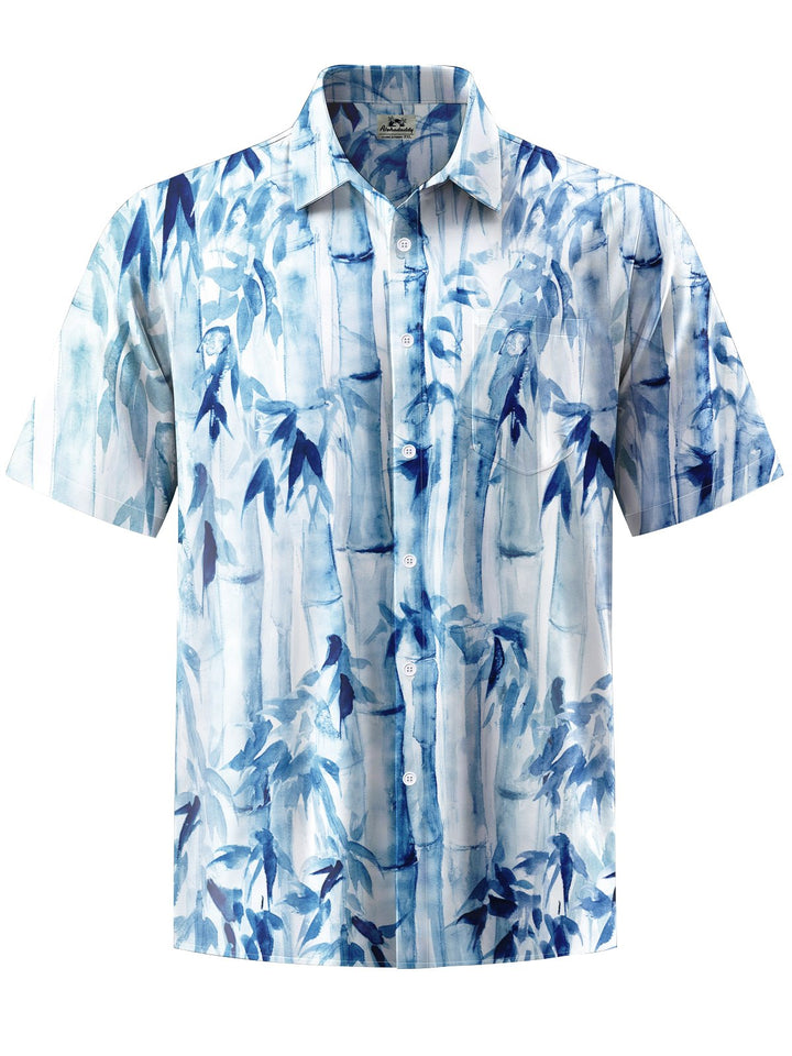 Alohadaddy® Casual Ink Painting Bamboo Art Print Stretch Men&