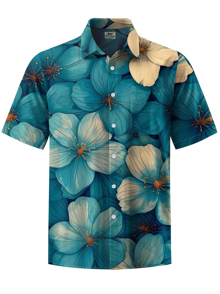 Alohadaddy® Vintage Floral Wave Print Art Pocket Elastic Men&