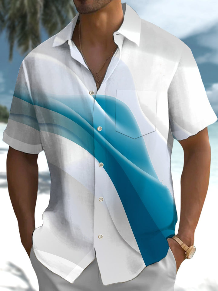 Alohadaddy® Casual Abstract Print Art Stretch Pocket Men&