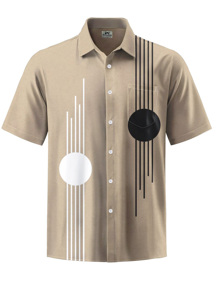 Alohadaddy® Casual Striped Geometric Print Button Pocket Stretch Men&