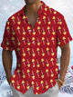 Alohadaddy® Christmas Leg Light Print Pocket Elastic Button Closure Men's Short Sleeve Shirt Big & Tall