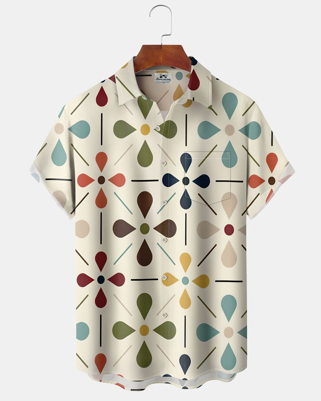 Alohadaddy® Casual Floral Print Art Button Pocket Cardigan Men&