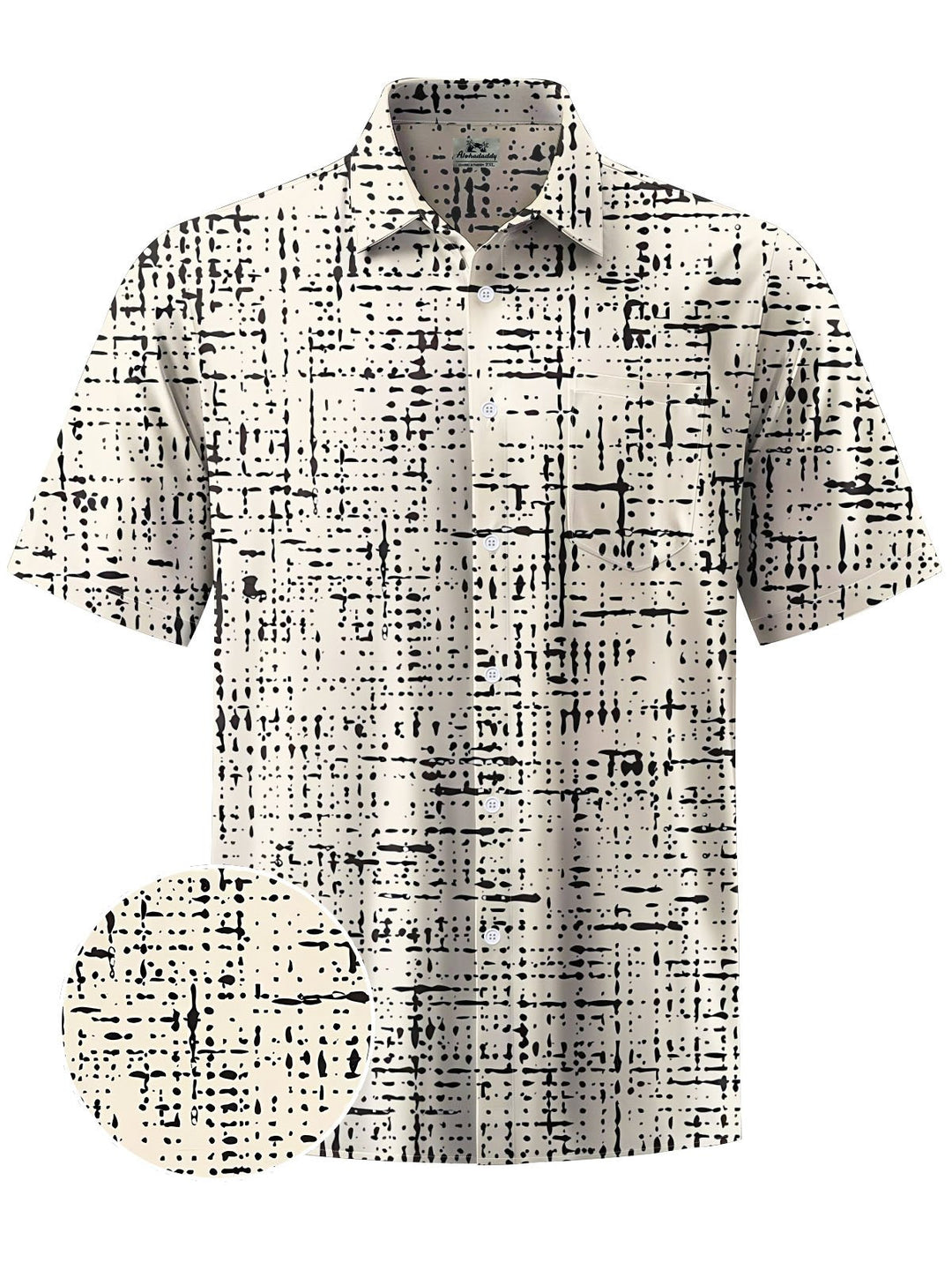 Alohadaddy® Casual Abstract Print Chest Pocket Men&