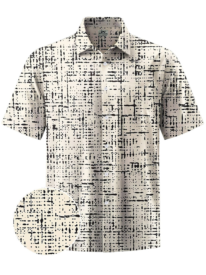 Alohadaddy® Casual Abstract Print Chest Pocket Men&