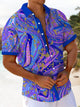 Alohadaddy® Casual Abstract Colorblock Art Print Moisture Wicking Mens Short Sleeve Shirt Big & Tall