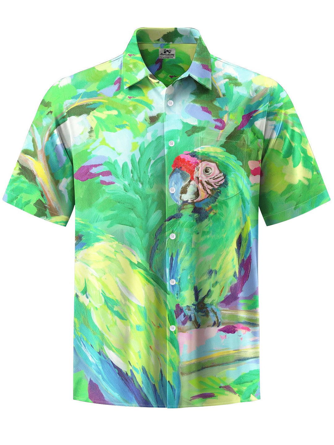 Alohadaddy® Hawaiian Parrot Art Print Chest Pocket Men&