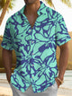 Alohadaddy® Men's Casual Floral Art Print Chest Pocket Stretch Short Sleeve Shirt Big & Tall
