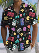 Alohadaddy® Casual Game Console Printed Artwork Chest Pocket Men's Stretch Short Sleeve Shirt Big & Tall