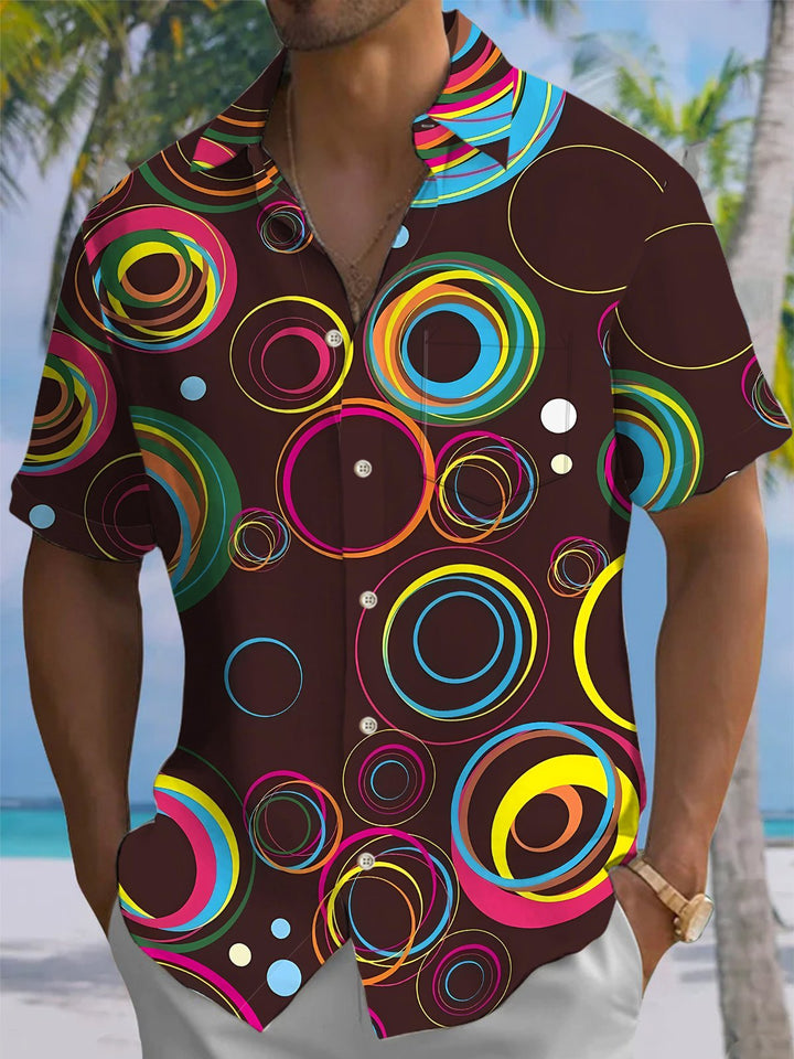 Alohadaddy® Retro Geometric Art Print Pocket Stretch Men&