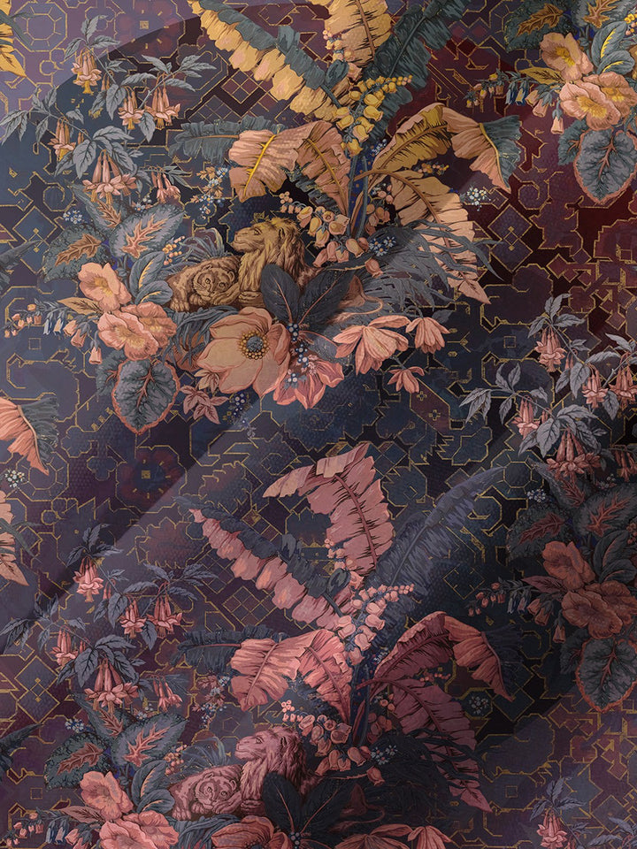 Alohadaddy® Vintage Leaf Art Print Chest Pocket Stretch Men&