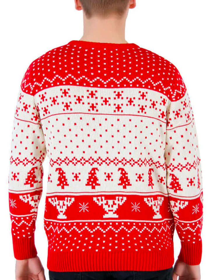 Suéter navideño Alohadaddy, sudadera con estampado digital 3D de película navideña retro para hombre, talla grande y alta