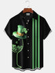 Alohadaddy Holiday Vintage St. Patrick's Shamrock Cocktail Glass Bowling Shirt