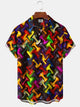 Alohadaddy Retro Geometric Gradient Abstract Hawaiian Shirt
