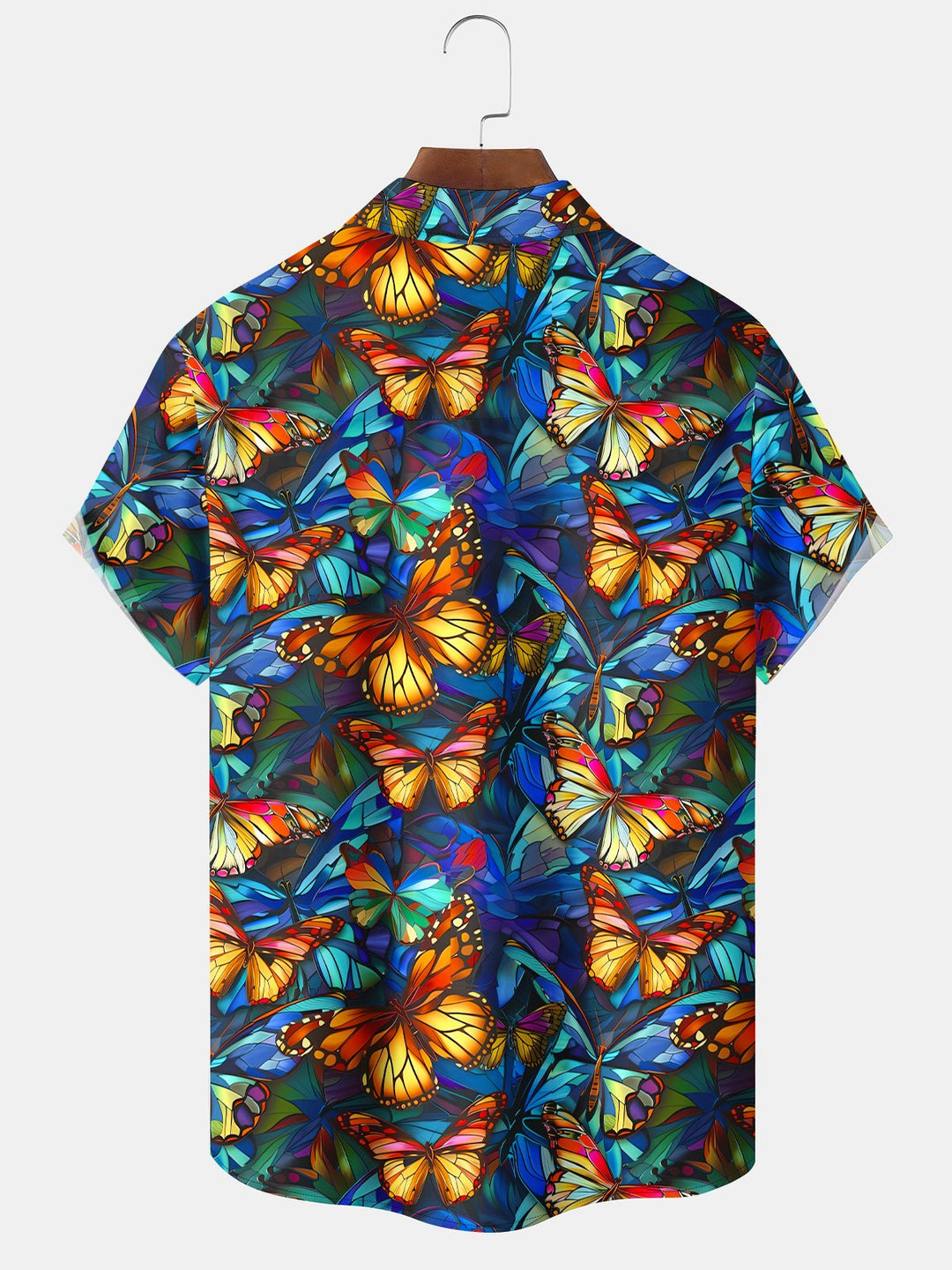 Alohadaddy Hawaiian Vacation Floral 3D Gradient Butterfly Shirt
