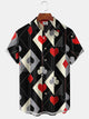 Alohadaddy Geometric Retro 60s Mid-Century Geometric Poker Button-Down Shirt
