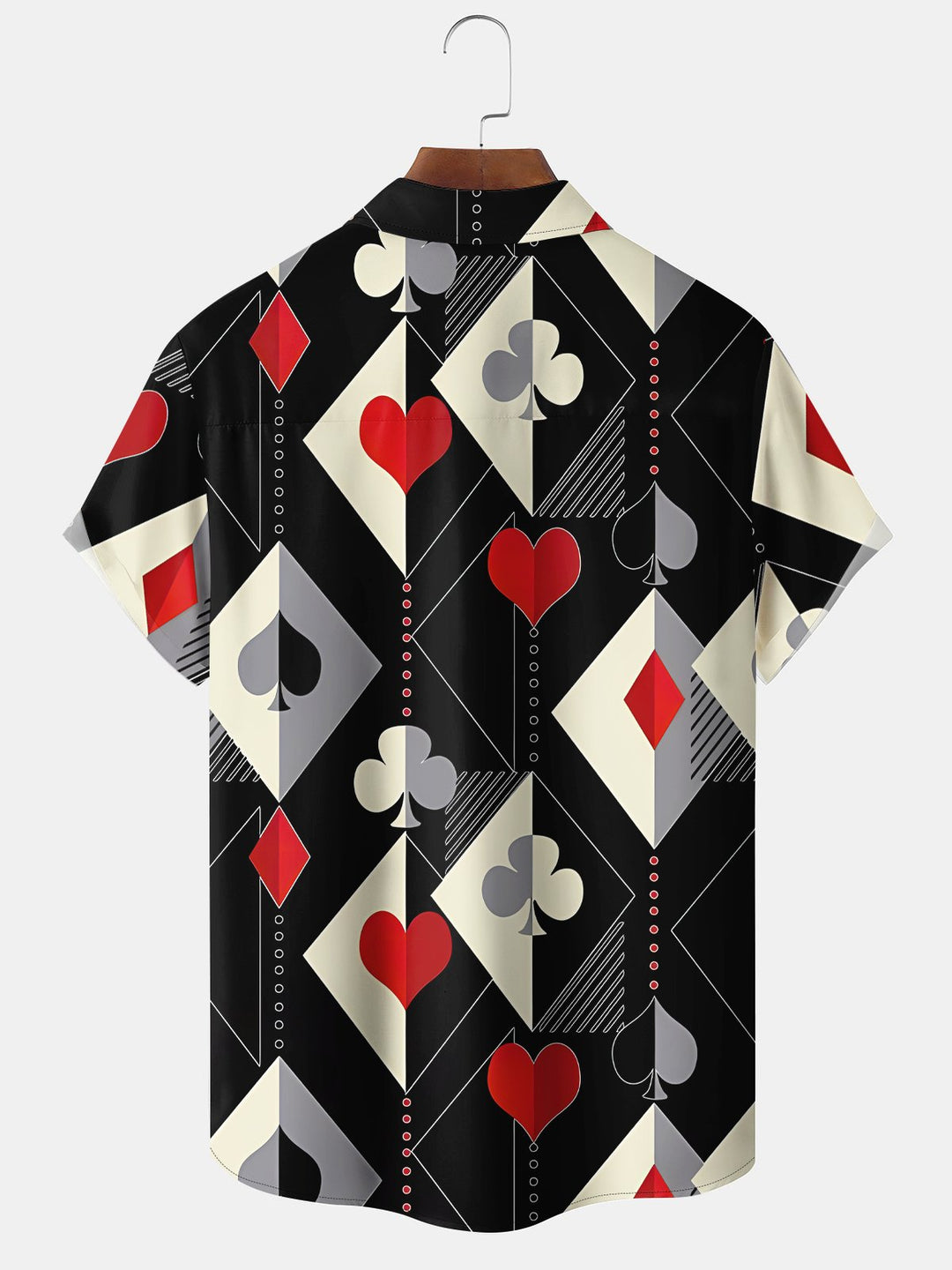 Alohadaddy Geometric Retro 60s Mid-Century Geometric Poker Button-Down Shirt