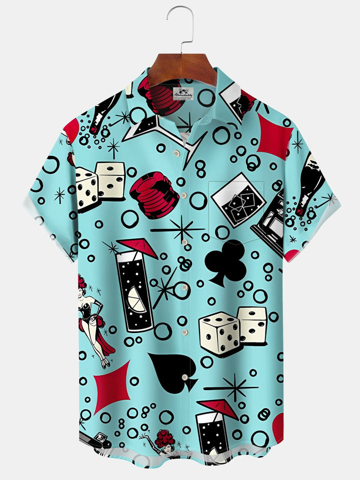 Alohadaddy 60s Mid-Century Geometric Poker Cocktail Shirt