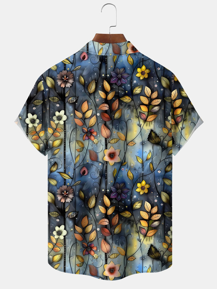 Alohadaddy Vintage Gradient Oil Painting Vine Floral Hawaiian Vacation Shirt