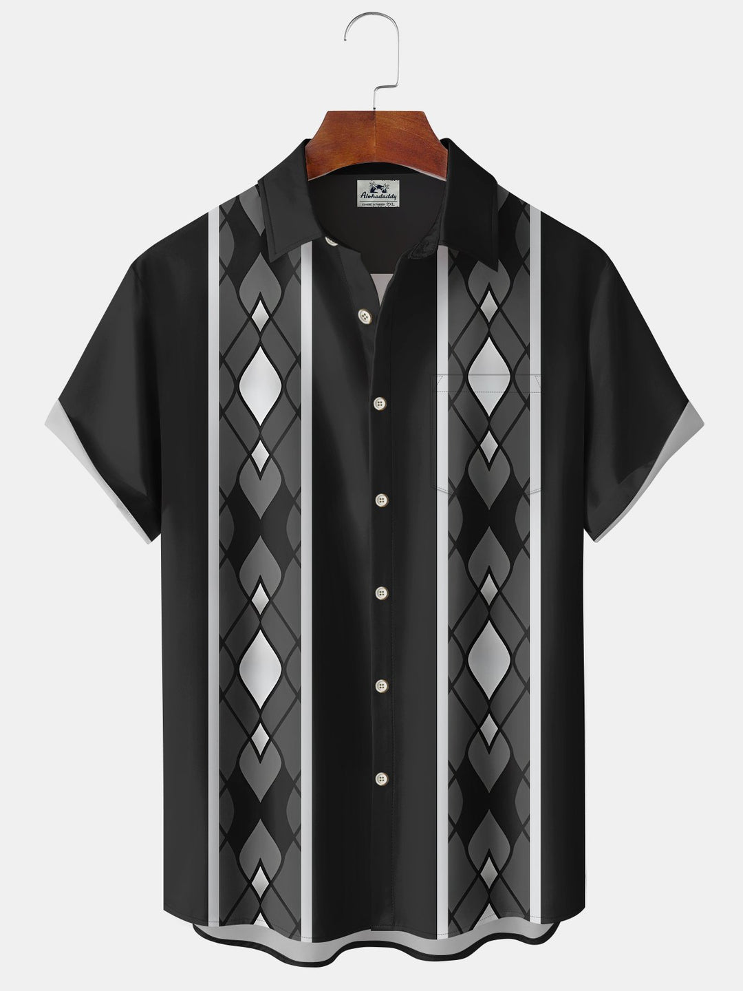 Alohadaddy Retro Geometric 60s Classic Bowling Shirt