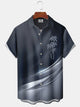 Alohadaddy Men's Geometric Gradient 3D Line Holiday Palm Tree Shirt