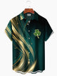 Alohadaddy Gradient Line Holiday St. Patrick's Shamrock Pocket Shirt