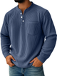 Alohadaddy® Half Zipper Men's Spring and Autumn 3D Digital Solid Color Printed Three-Button Imitation Cotton Long Sleeve Top