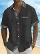 Alohadaddy® Casual Basics Contrast Print Chest Pocket Men's Short Sleeve Shirt Big & Tall