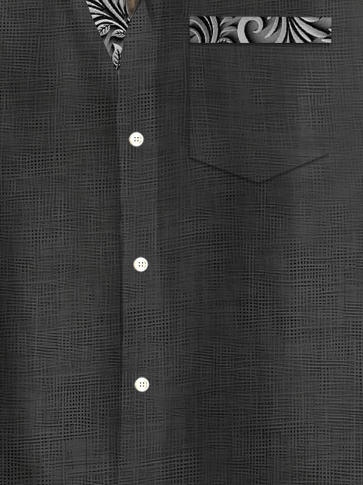 Alohadaddy® Casual Basics Contrast Print Chest Pocket Men&