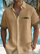 Alohadaddy® Casual Basics Contrast Print Chest Pocket Men's Short Sleeve Shirt Big & Tall