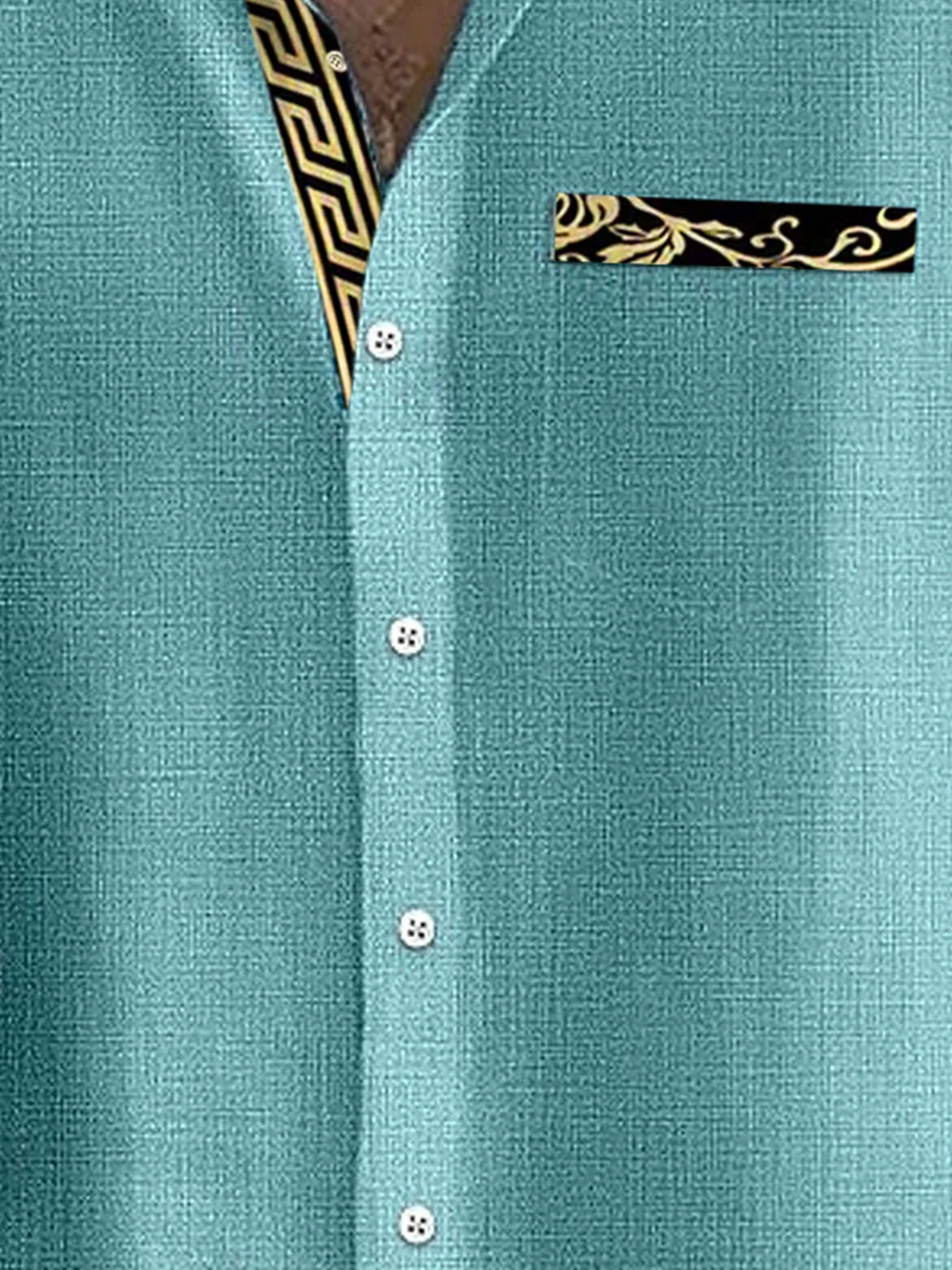 Alohadaddy® Casual Basics Contrast Print Chest Pocket Men&