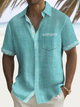 Alohadaddy® Casual Basics Contrast Print Chest Pocket Men's Short Sleeve Shirt Big & Tall