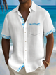 Alohadaddy® Casual Basics Contrast Print Chest Pocket Men's Short Sleeve Shirt Big & Tall