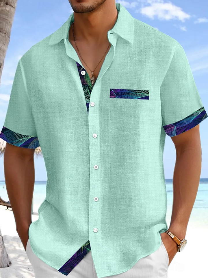 Alohadaddy® Casual Basics Contrast Print Chest Pocket Men&