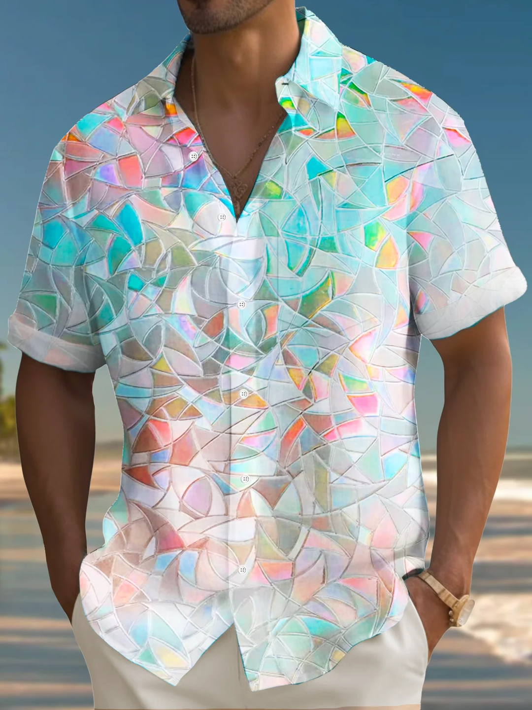 Alohadaddy® Casual Geometric Pocket Stretch Men&