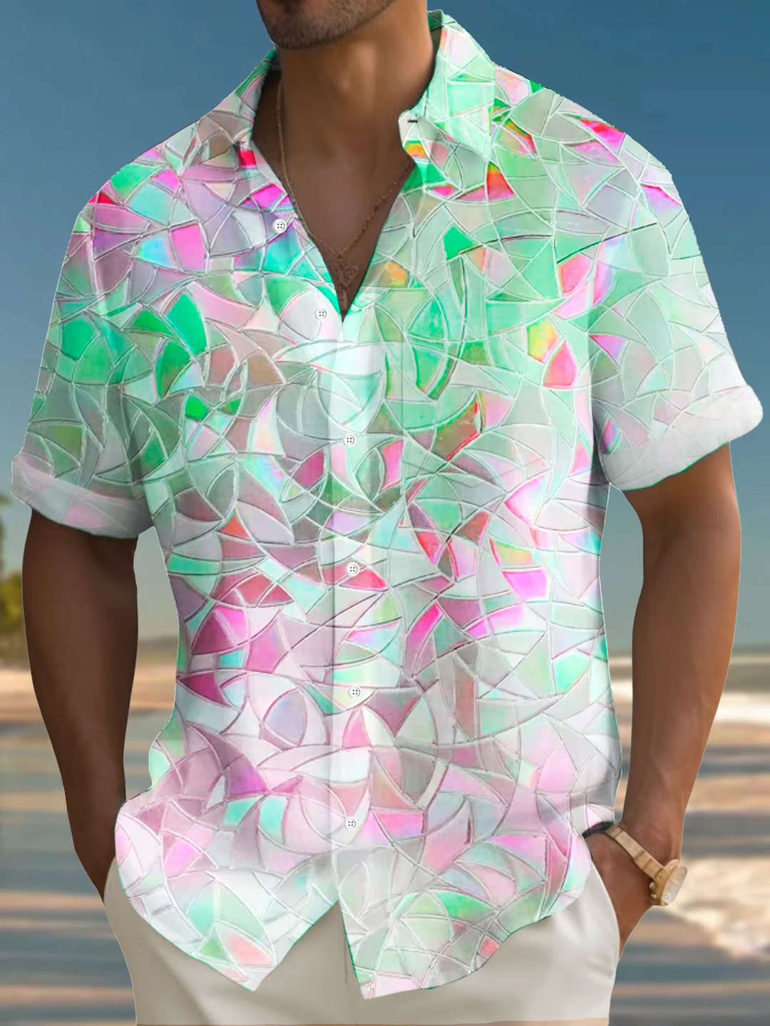 Alohadaddy® Casual Geometric Pocket Stretch Men&