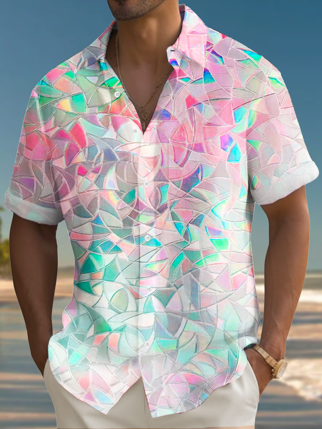Alohadaddy® Casual Geometric Pocket Stretch Men&