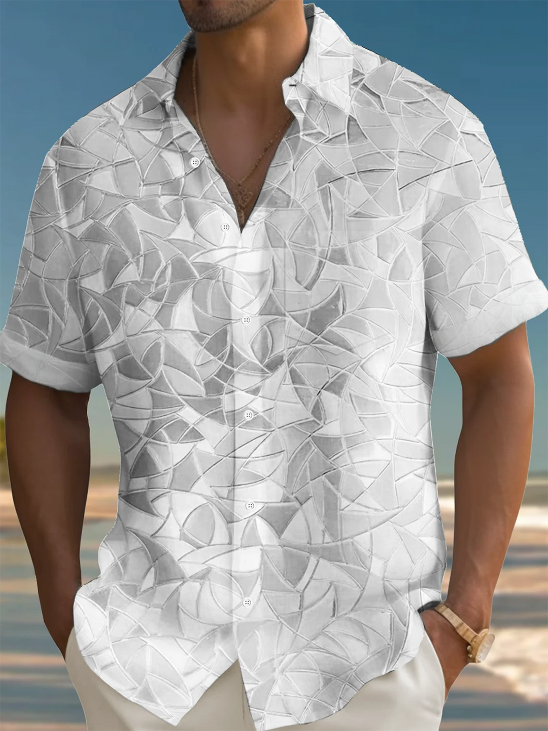 Alohadaddy® Casual Geometric Pocket Stretch Men&
