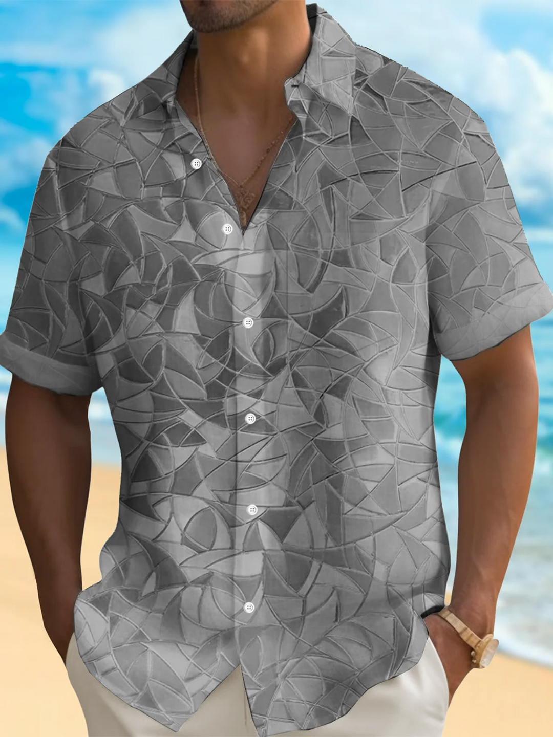 Alohadaddy® Casual Geometric Pocket Stretch Men&