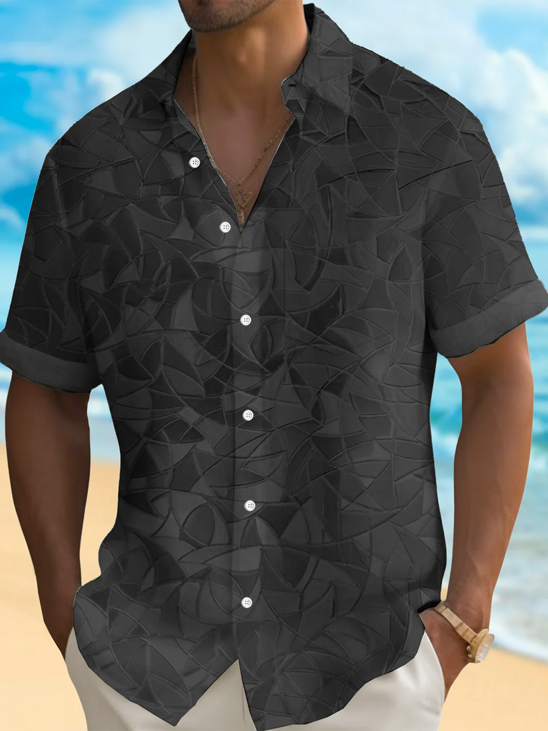 Alohadaddy® Casual Geometric Pocket Stretch Men&
