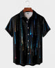 Alohadaddy® Men's Short-Sleeve Button-Down Shirt with Pocket Stripes Print