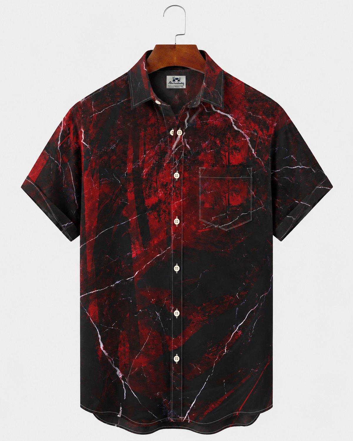Alohadaddy® Men's Short-Sleeve Button-Down Shirt with Pocket Ombre Print