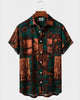 Alohadaddy® Men's Short-Sleeve Button-Down Shirt with Pocket Art Print