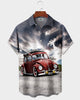 Alohadaddy® Men's Short-Sleeve Button-Down Shirt with Pocket Cars Print