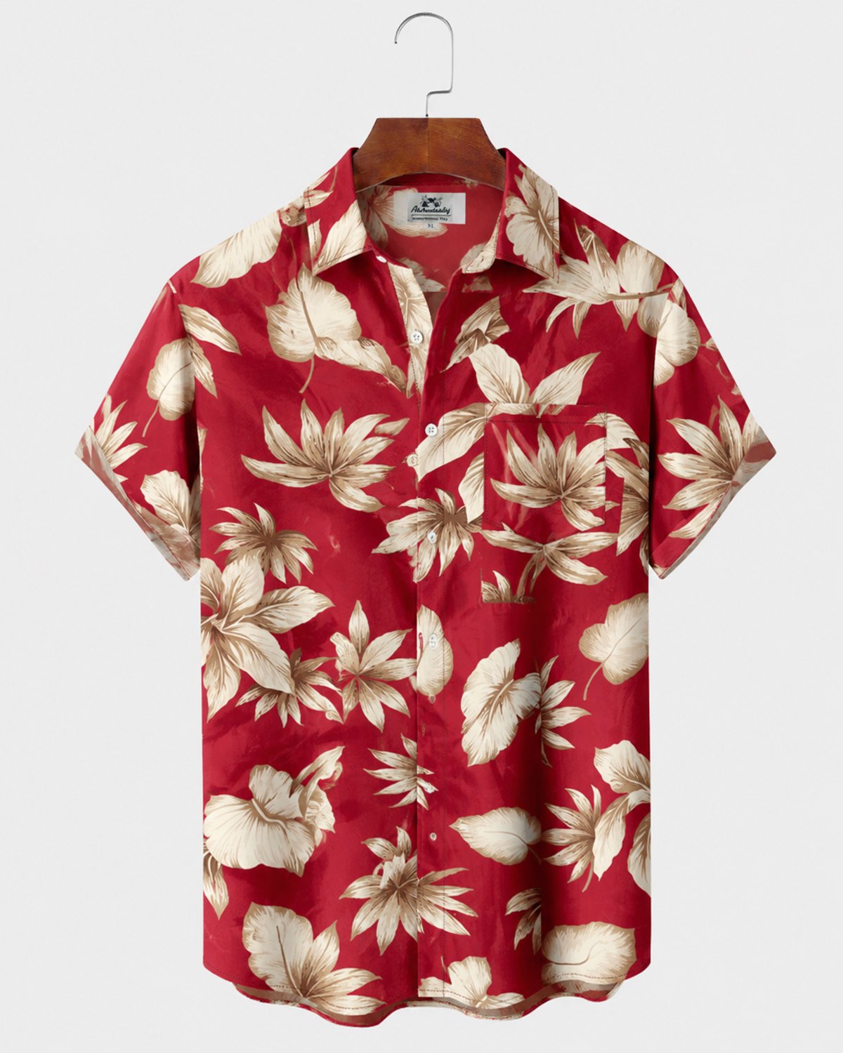 Alohadaddy® Men's Short-Sleeve Button-Down Shirt with Pocket Floral Print