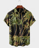 Alohadaddy® Men's Short-Sleeve Button-Down Shirt with Pocket Coconut Tree Print